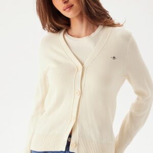 GANT Classic Cotton Cardigan Cream XS