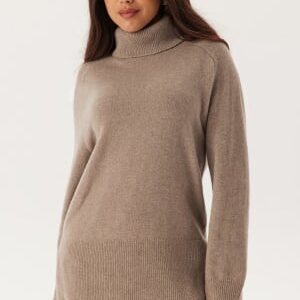 GANT Herringbone Detail Rollneck Warm Grey S