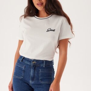 GANT Reg Script Ss T-shirt EGGSHELL XS