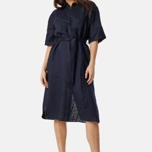 GANT Rel Linen SS Shirt Dress Navy 38