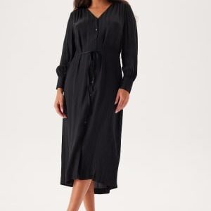 GANT Relaxed Satin Stripe Shirt Dress Black 36