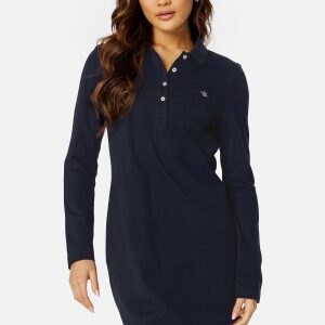 GANT Slim Shield LS Pique Dress Blue XS