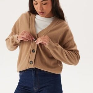 GANT Superfine Lambswool Cardigan Caramel Beige S