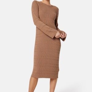 GANT Textured Knit Dress Roasted Walnut S