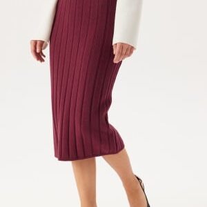 GANT Wide Ribbed Wool Skirt Plumped Red M