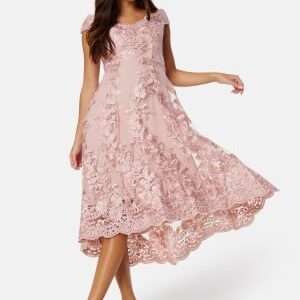 Goddiva Embroidered Lace Dress Light pink XS (UK6)