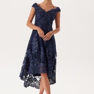 Goddiva Embroidered Lace Dress Dark blue XS (UK6)