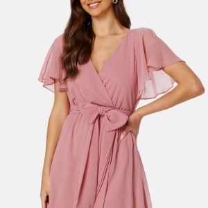 Goddiva Flutter Skater Dress Old rose XXL (UK18)