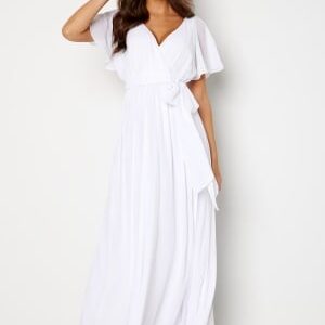 Goddiva Flutter Sleeve Chiffon Maxi Dress  XXS (UK6)