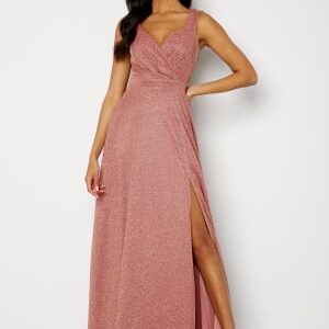 Goddiva Glitter Wrap Maxi Dress Dark Rose XXL (UK18)