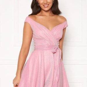 Goddiva Lurex Skater Dress Pink XXL (UK18)