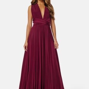 Goddiva Multi Tie Maxi Dress Berry XS (UK8)