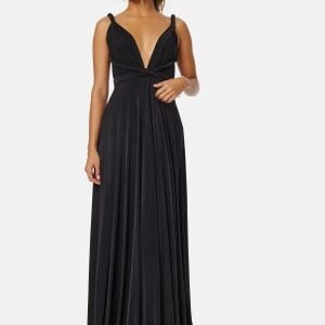 Goddiva Multi Tie Maxi Dress Black XS (UK8)