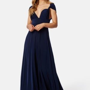 Goddiva Multi Tie Maxi Dress Navy XS (UK8)