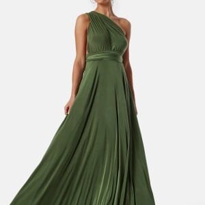 Goddiva Multi Tie Maxi Dress Olive Green XS (UK8)