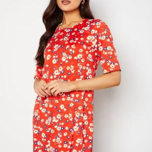 Happy Holly Blenda ss dress Red / Floral 52/54S