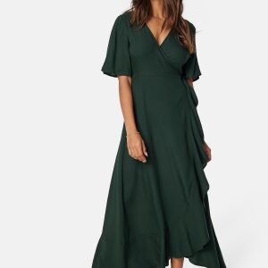 Happy Holly Ellinor Viscose Dress Dark green 32/34