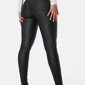 Happy Holly High Waist Push-Up Coated Treggings Black 46S