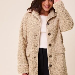 Happy Holly High Neck Bouclé Jacket Nougat 36/38