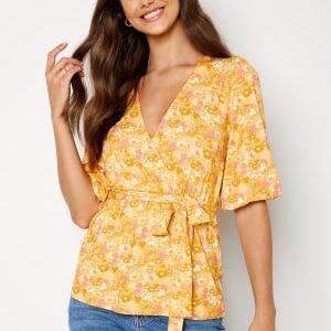 Happy Holly Jalona wrap top Yellow / Floral 36/38