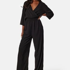 Happy Holly Kali 3/4 Sleeve Jumpsuit Black 36/38