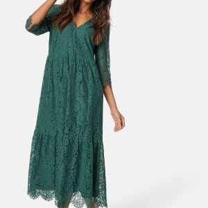 Happy Holly V-neck Lace Midi Dress Green 32/34