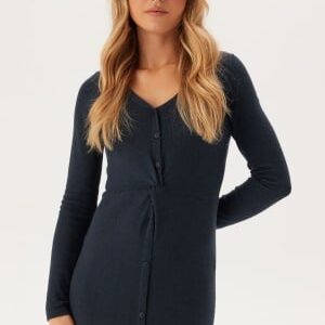 Happy Holly Knitted Dress Dark blue/Melange 40/42