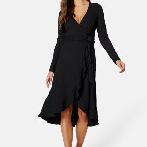 Happy Holly Lianna Structure Frill Dress Black 32/34