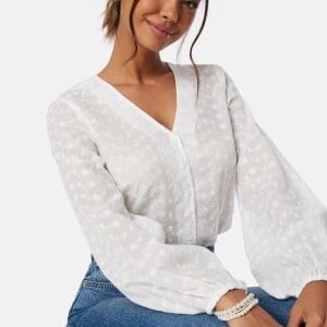 Happy Holly Nisha Broderie Anglaise Blouse White 48/50