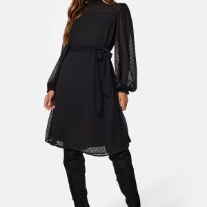 Happy Holly Pavlina Dobby Dress Black 32/34