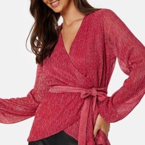 Happy Holly Perley sparkling wrap top Red 32/34