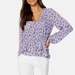 Happy Holly Serene wrap blouse Lavender / Patterned 36/38