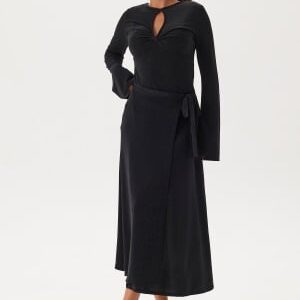 Happy Holly Sparkling Wrap Midi Skirt Black/Black 40/42