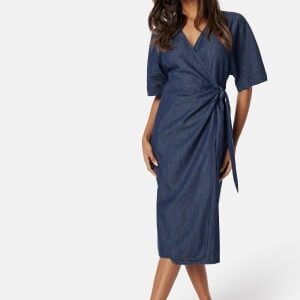 Happy Holly Denim Wrap Dress Dark blue 48/50