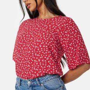 Happy Holly Tris butterfly sleeve  blouse Red / Patterned 36/38