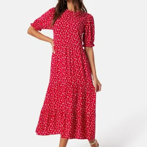 Happy Holly Tris Viscose Midi Dress Care Red/Patterned 44/46