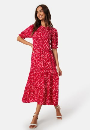 Happy Holly Tris Viscose Midi Dress Care Red/Patterned 48/50