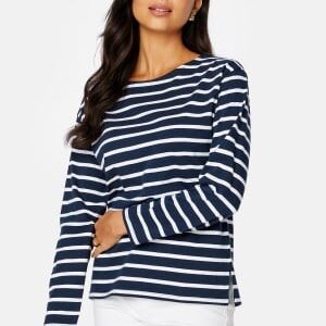 Happy Holly Yulia striped top Navy / Striped 36/38