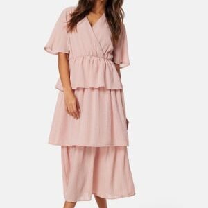 Happy Holly Butterfly Sleeve Flounce Dress Dusty pink 32/34