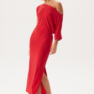 John Zack Off Shoulder Midaxi Dress Red XXS (UK6)