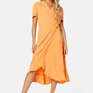 John Zack Short Sleeve Wrap Dress Orange XXS (UK6)