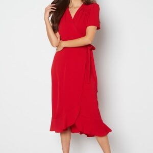 John Zack Short Sleeve Wrap Dress Red XXS (UK6)