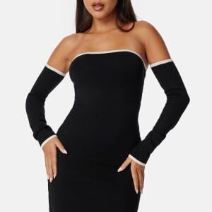 Josefin Lavold X Bubbleroom Josefin Contrast Tube Dress Black/White XS