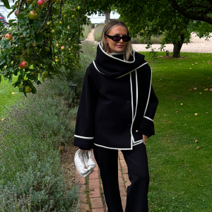 Josefin Lavold X Bubbleroom Josefin Scarf Coat Black XS