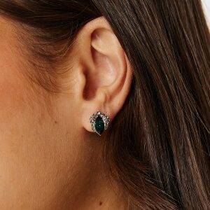 LILY AND ROSE Petite Camille Stud Earrings Emerald / Black diam One size