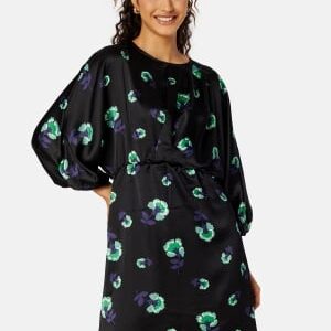 Object Collectors Item Agafia 3/4 Dress Black AOP:Fern green 34