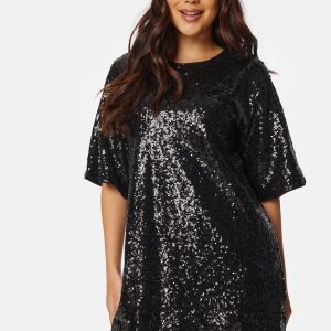 Object Collectors Item Karina 2/4 Sequin Short Dress Black 34