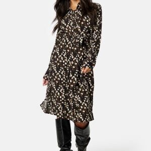 Object Collectors Item Leonora L/S Shirt Dress Black AOP:Animal Spl 36