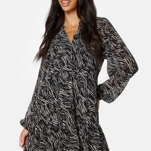 Object Collectors Item Objmila Gia L/S Dress Black AOP:Sandshell 36