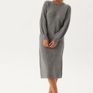 Object Collectors Item Objditte Re L/S KNIT MIDI DRES Medium Grey Melange L